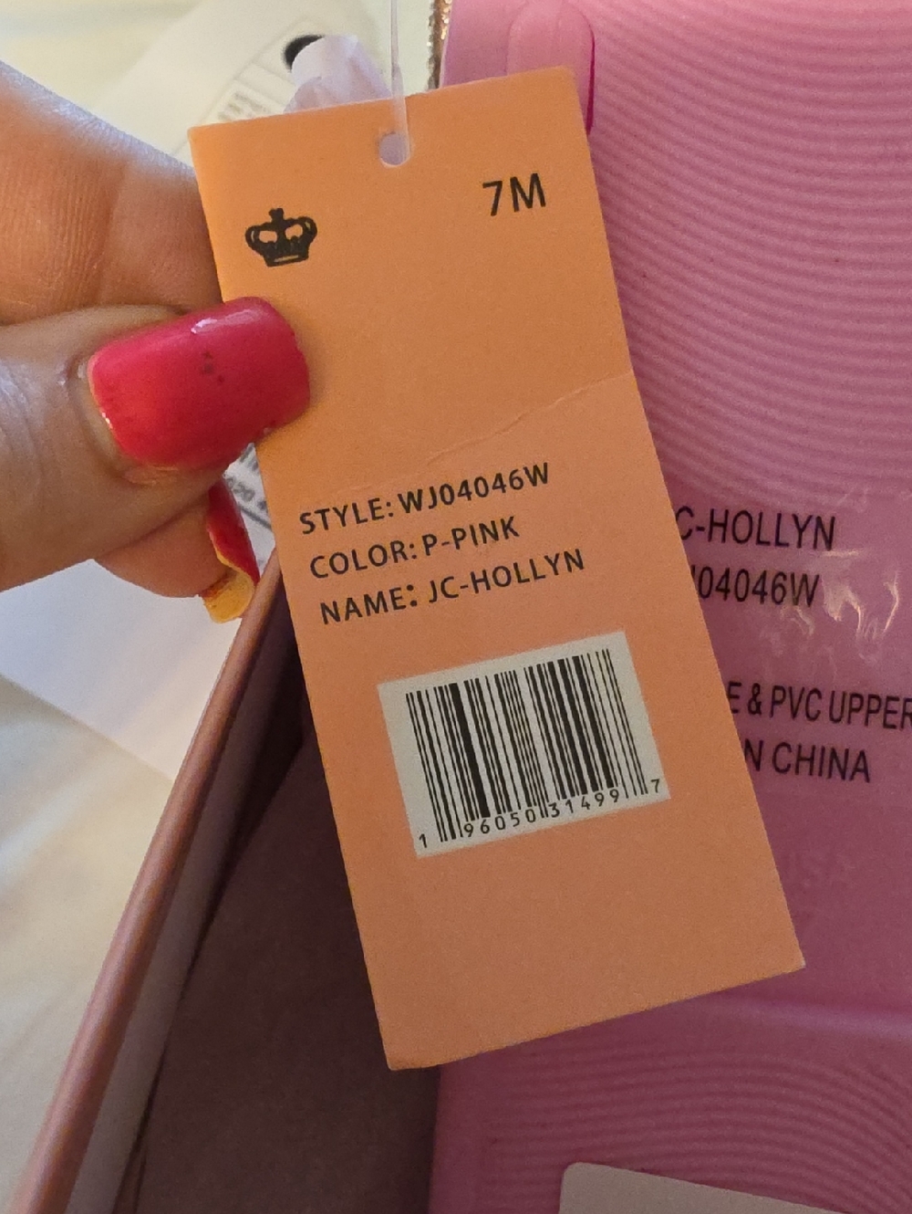 NWT JUICY COUTURE Pink Mixed Media Holly Pink Jeweled Bow Slide Sandal - Picture 6 of 9